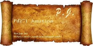 Pál Jusztina névjegykártya