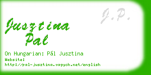 jusztina pal business card