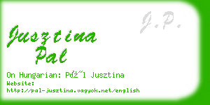 jusztina pal business card